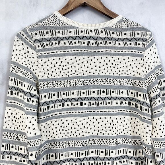 Gudrun Sjoden Favorite Sweater Womens Medium Cotton Rita Geometric Artsy Skandi - Picture 4 of 10